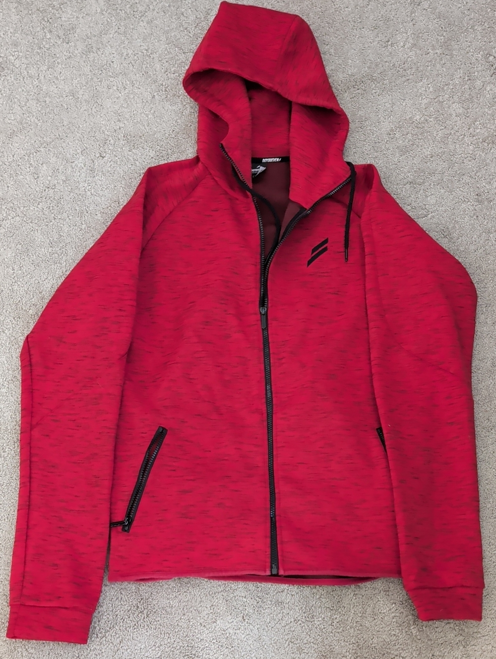 Doyoueven Official Wear Hooded Jacket Hooded Athletic Jacket in Red/Black Sz L